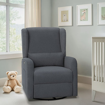 Candace Power Recliner Swivel Glider in Grey