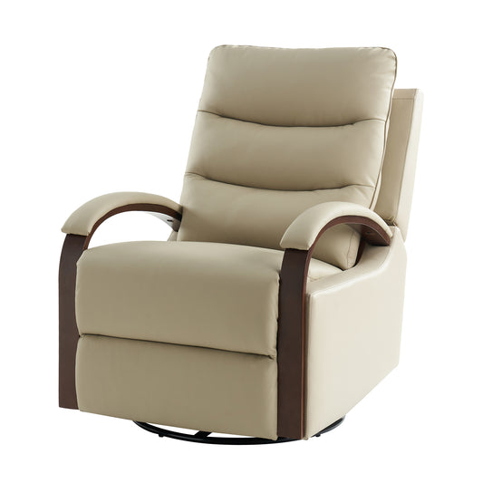 Konradin Genuine Leather Swivel Rocking Manual Recliner