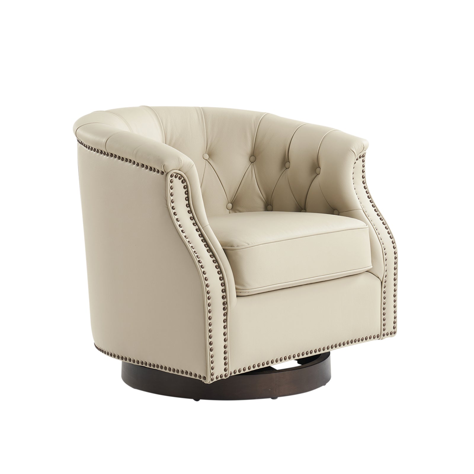 Veitin Chesterfield Rocker and Swivel Genuine Leather Chair