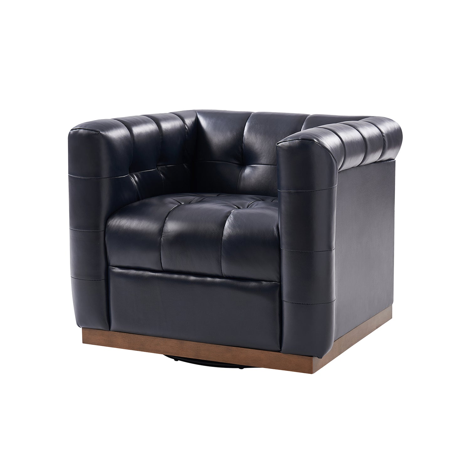 Arnold Genuine Leather Swivel Club Chair