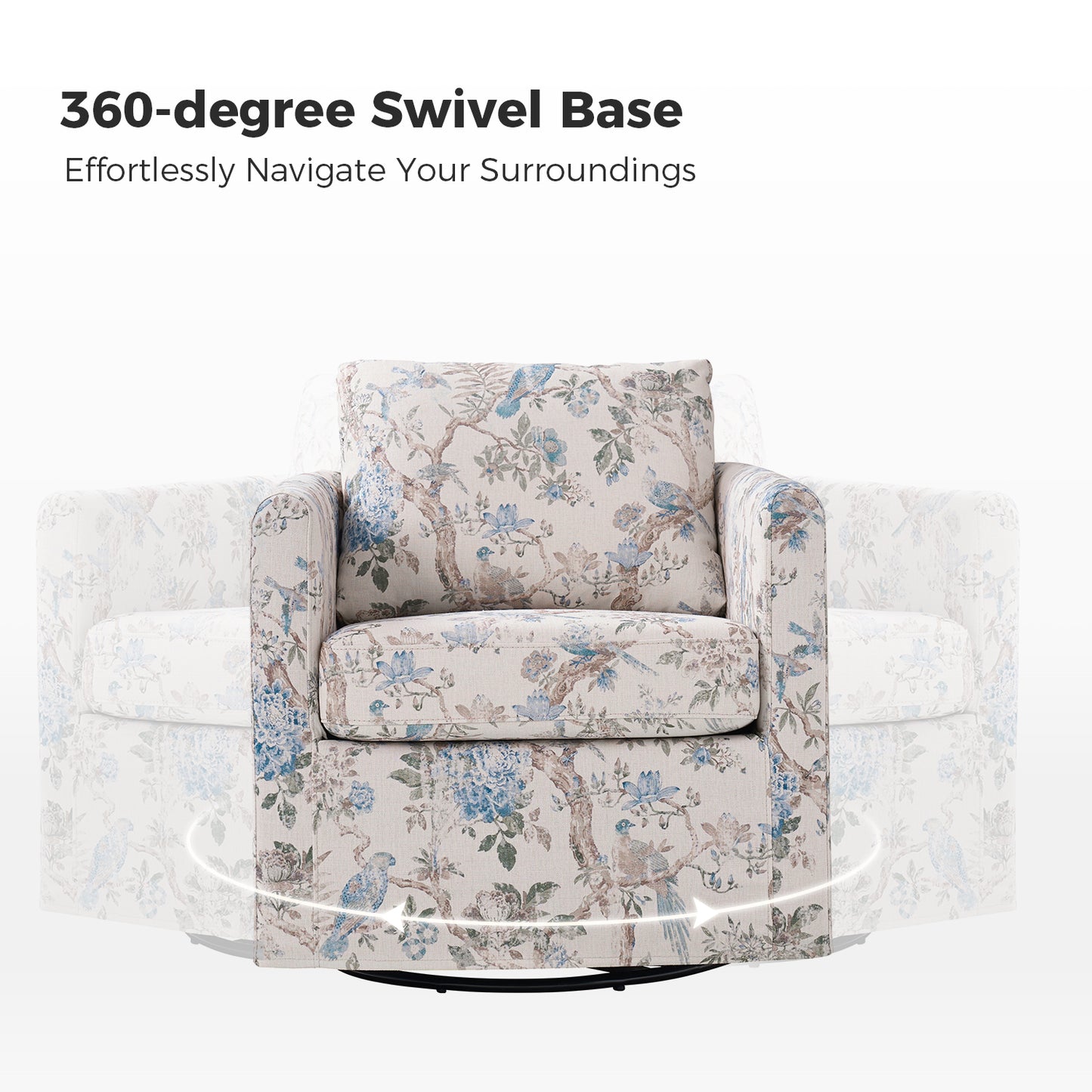 Armando Slipcovered Swivel Chair