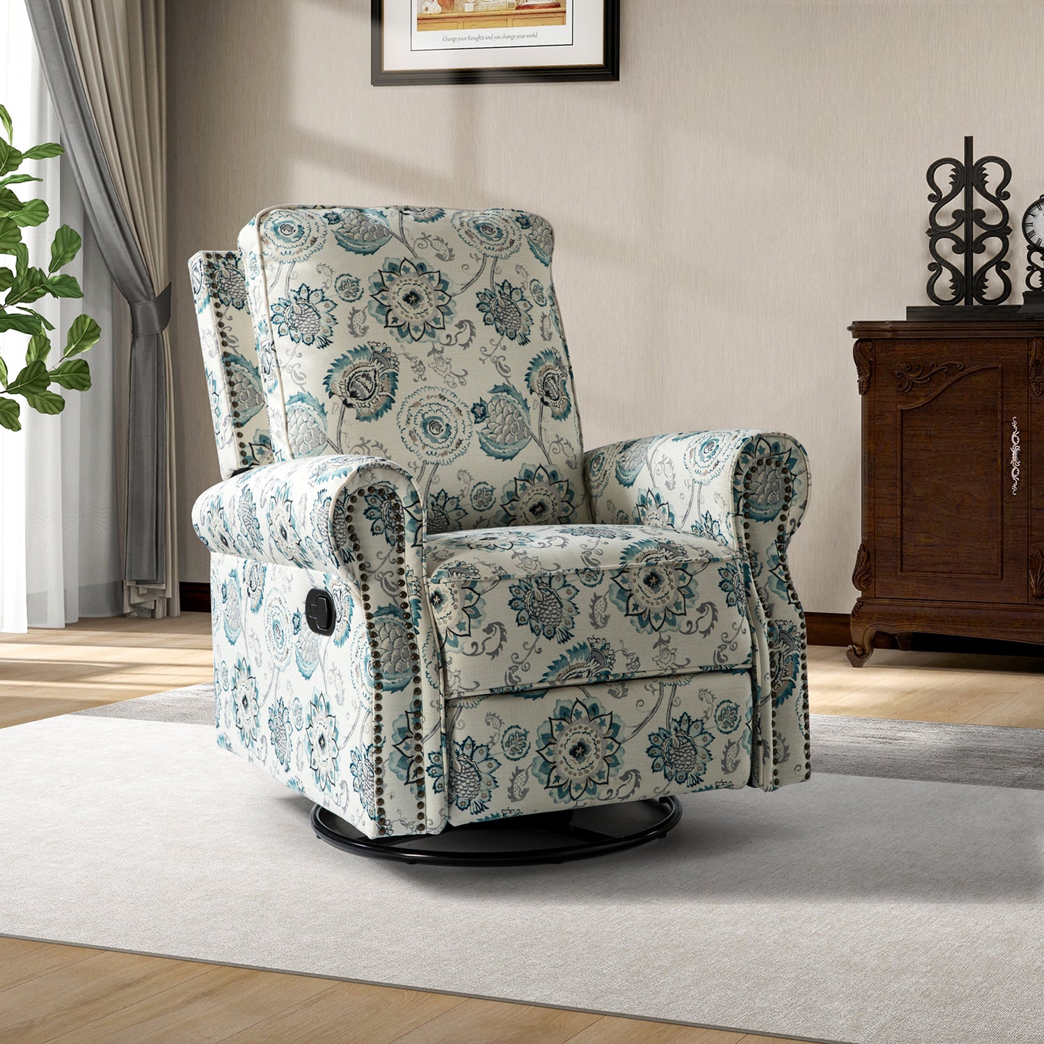 Kaspar Manual Swivel Glider Recliner