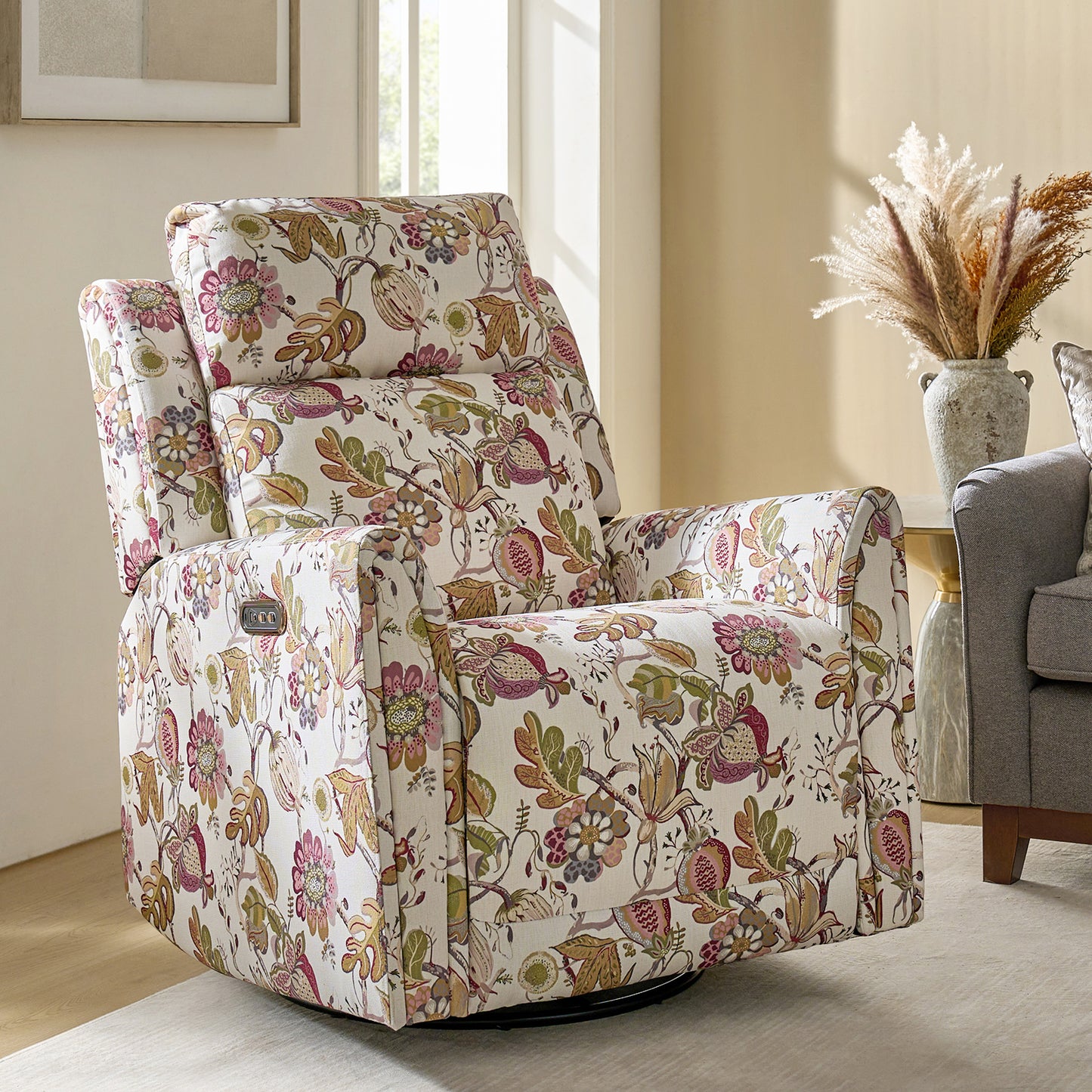 Alfons Swivel And Rocker Power Recliner With Headrest