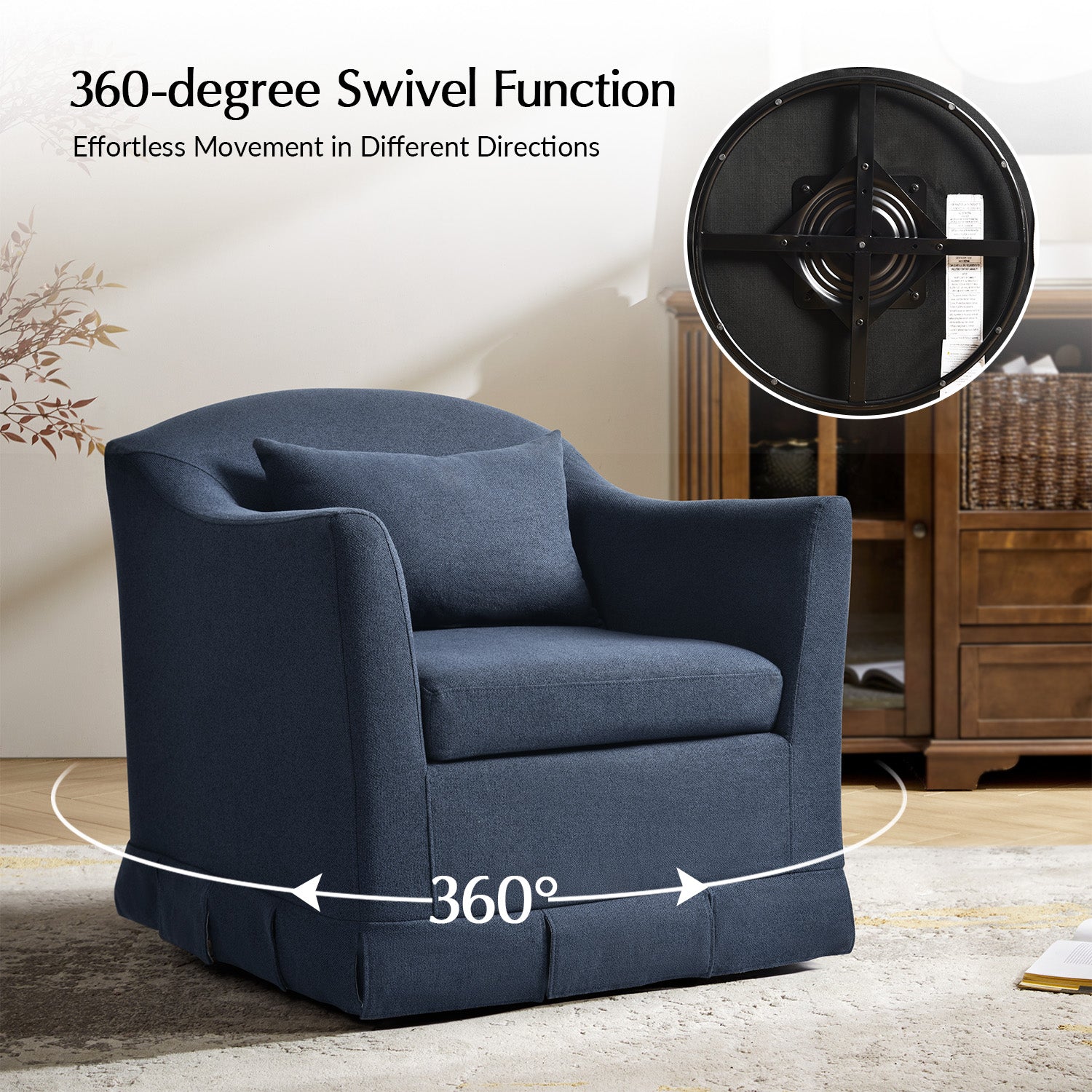 Patricia Slipcovered Swivel Armchair