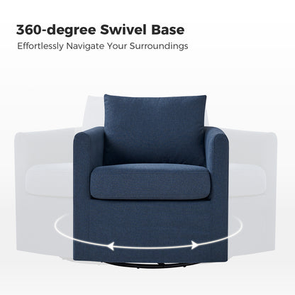 Asser Slipcovered Swivel Chair