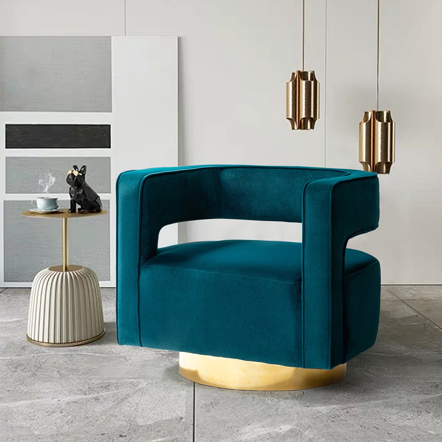 Blanca Swivel Barrel Chair