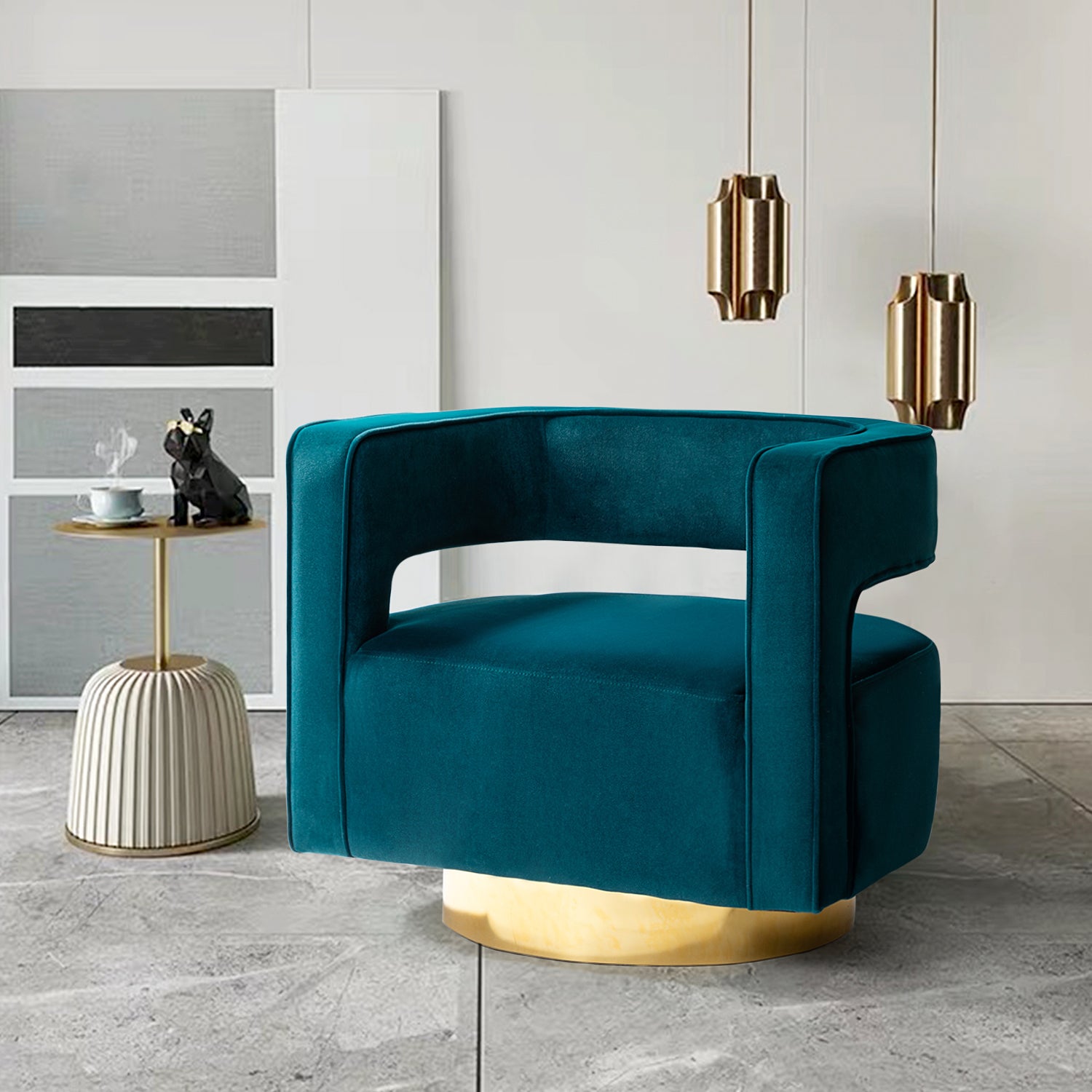 Blanca Swivel Barrel Chair