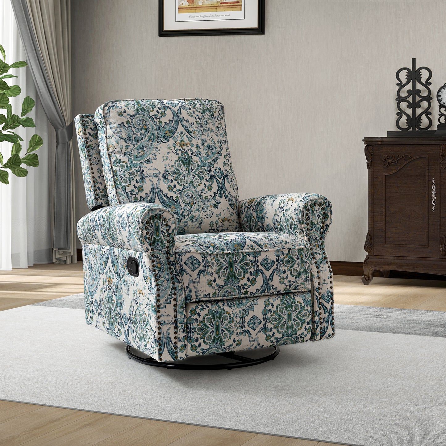 Kaspar Manual Swivel Glider Recliner