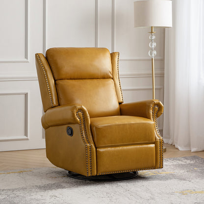 Albert Genuine Leather Manual Swivel Glider Recliner
