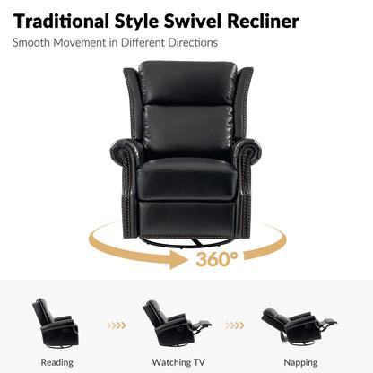 Albert Genuine Leather Manual Swivel Glider Recliner