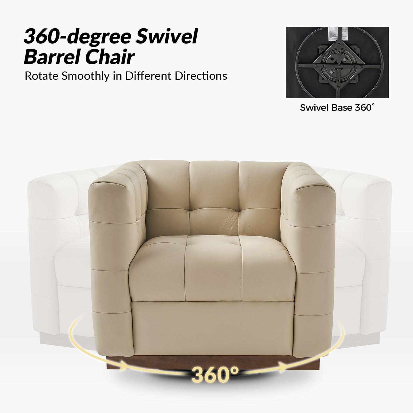 Arnold Genuine Leather Swivel Club Chair