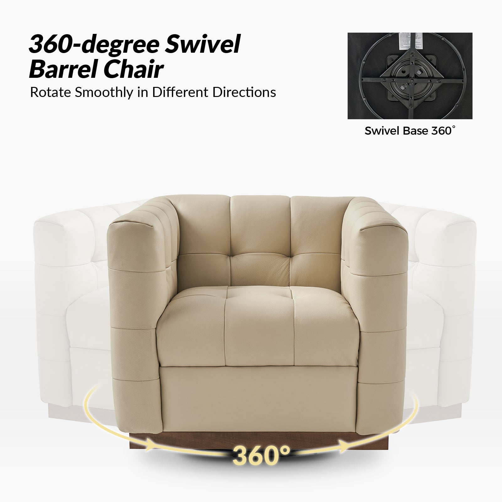Arnold Genuine Leather Swivel Club Chair