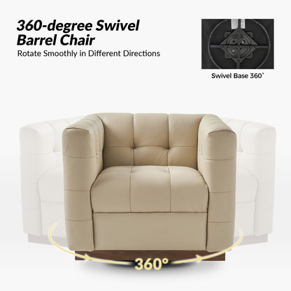 Arnold Genuine Leather Swivel Club Chair
