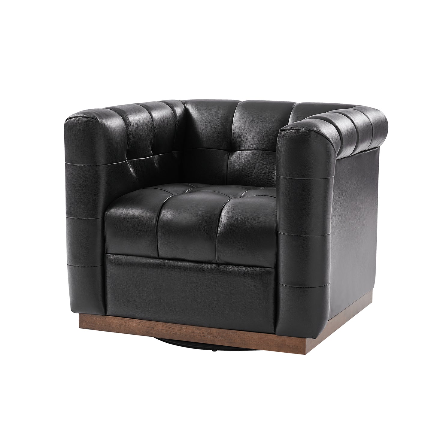 Arnold Genuine Leather Swivel Club Chair