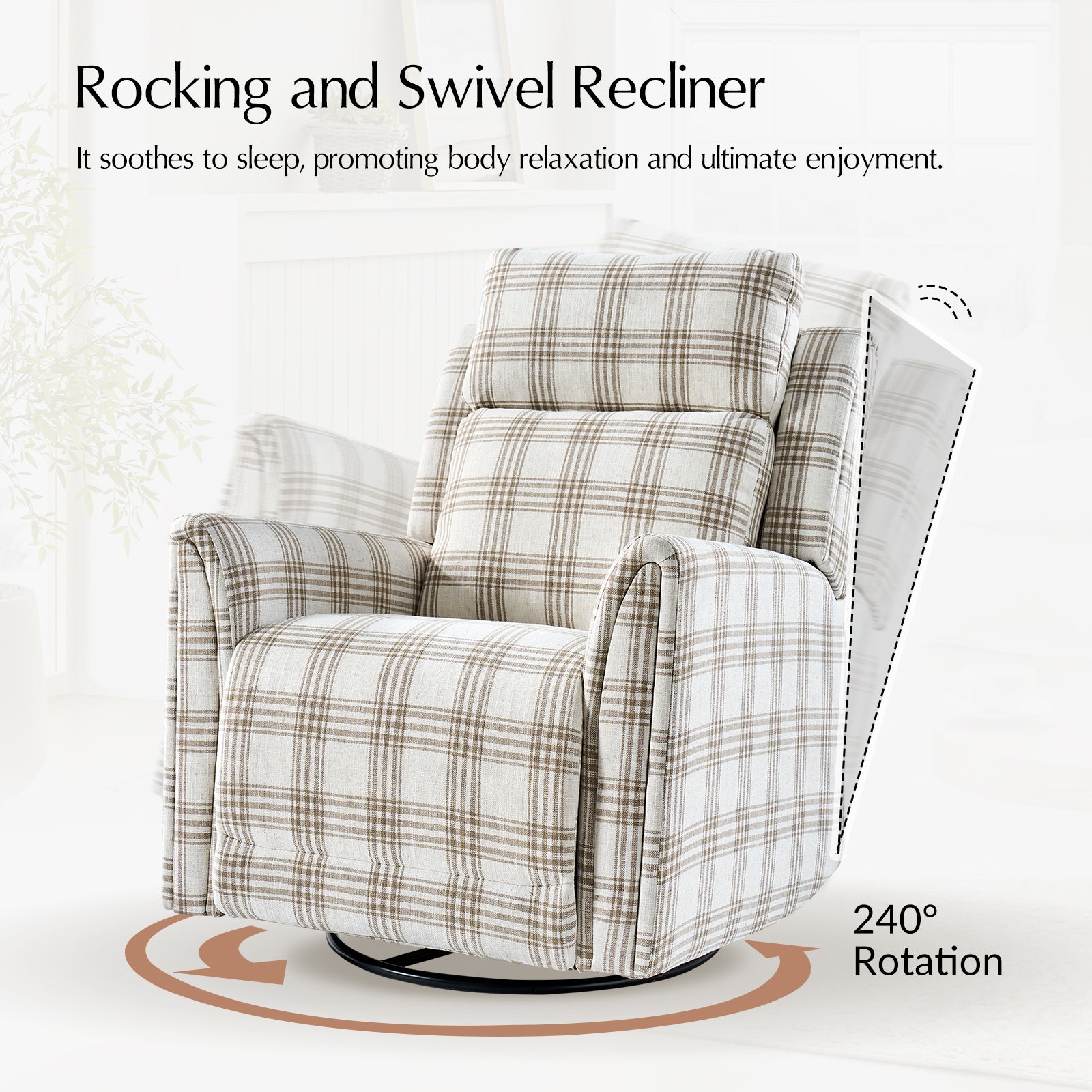 Alfons Swivel And Rocker Power Recliner With Headrest