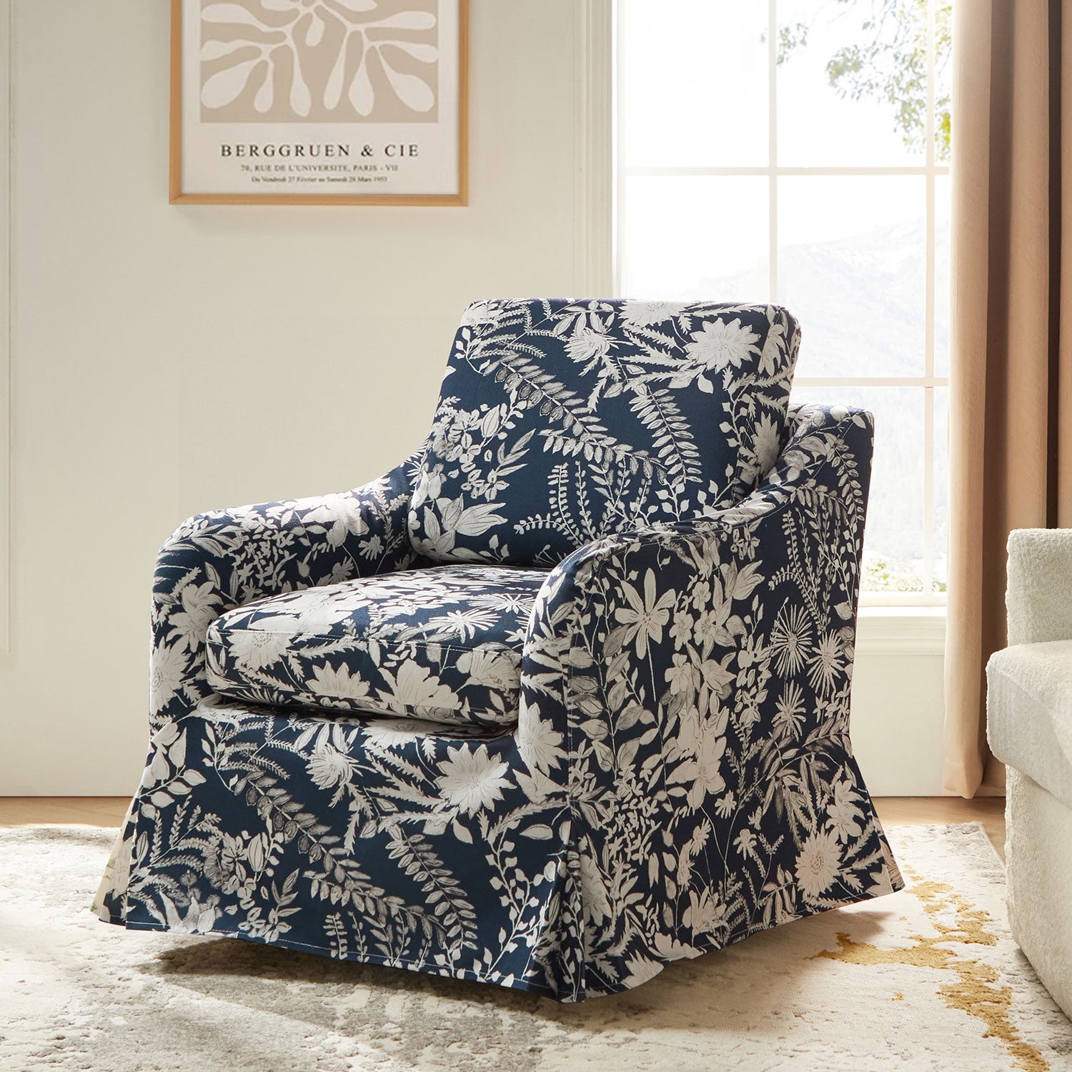Alois Slipcovered Swivel Chair
