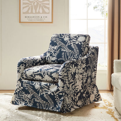 Alois Slipcovered Swivel Chair