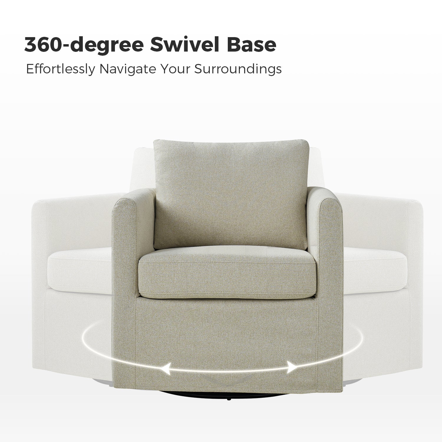 Asser Slipcovered Swivel Chair