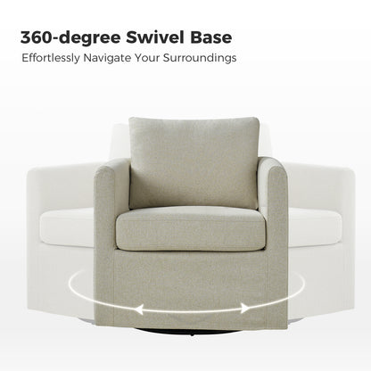 Asser Slipcovered Swivel Chair