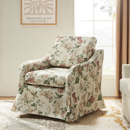 Alois Slipcovered Swivel Chair