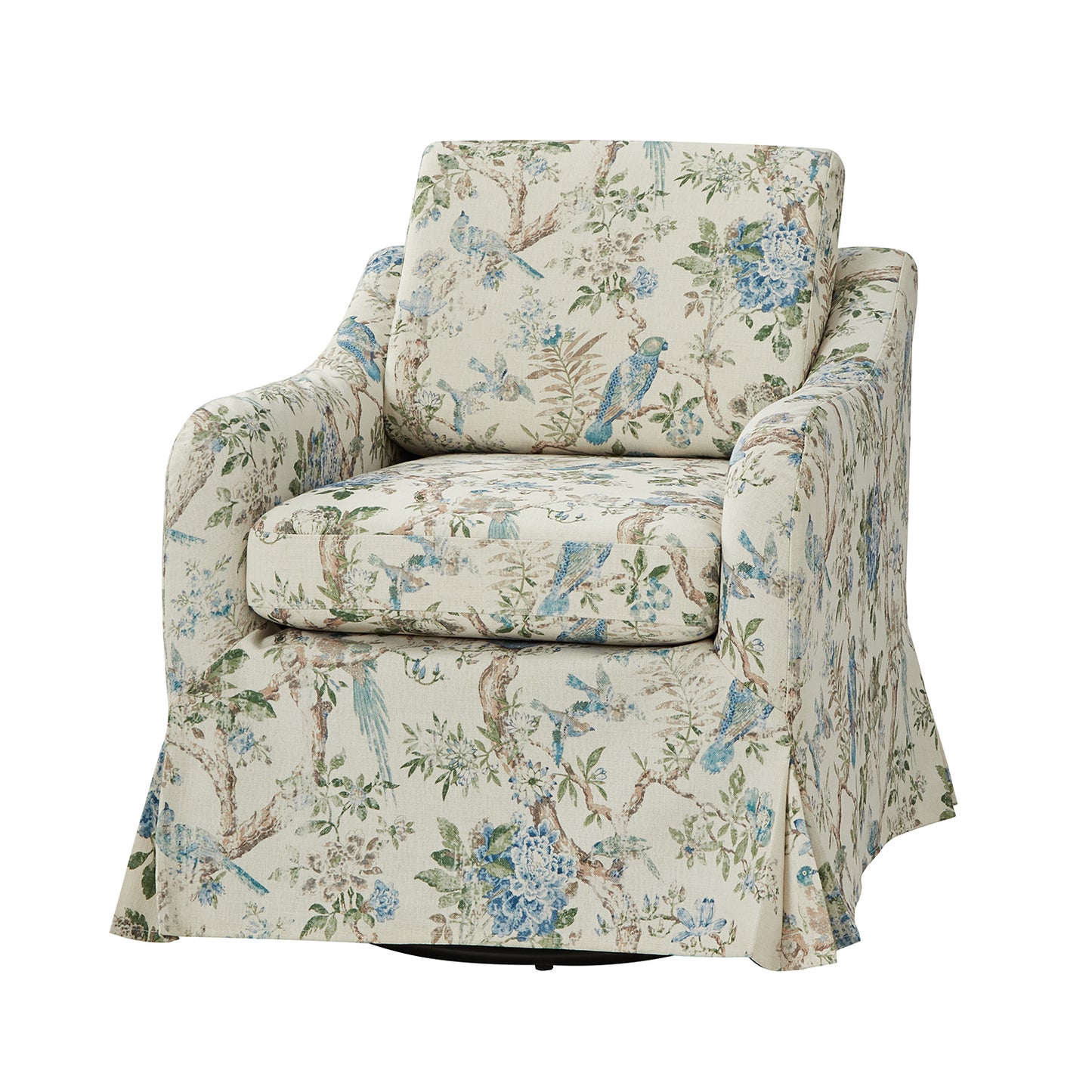 Alois Slipcovered Swivel Chair