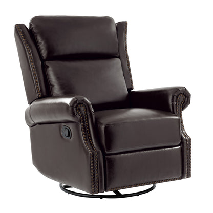 Albert Genuine Leather Manual Swivel Glider Recliner