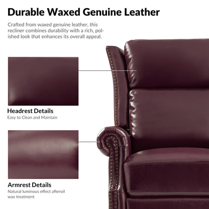 Albert Genuine Leather Manual Swivel Glider Recliner