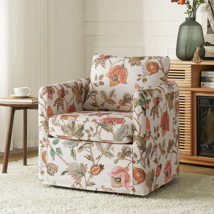Armando Slipcovered Swivel Chair