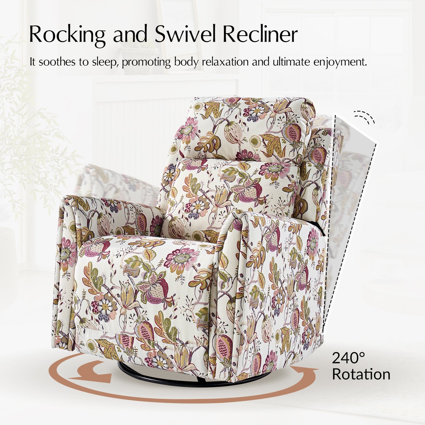 Alfons Swivel And Rocker Power Recliner With Headrest