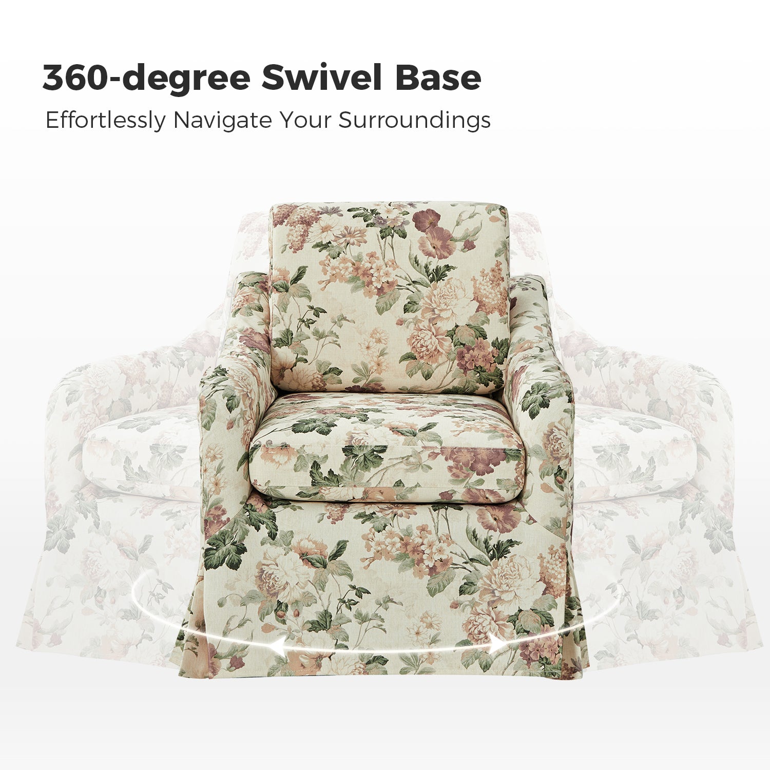 Alois Slipcovered Swivel Chair
