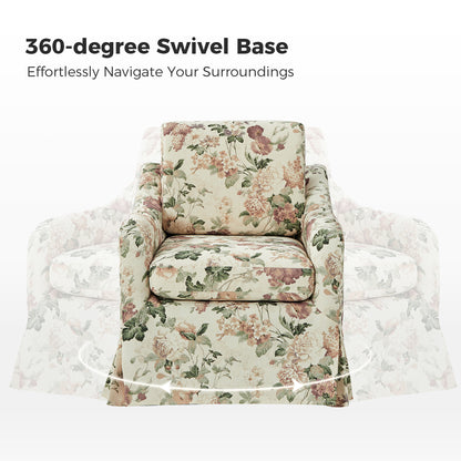 Alois Slipcovered Swivel Chair