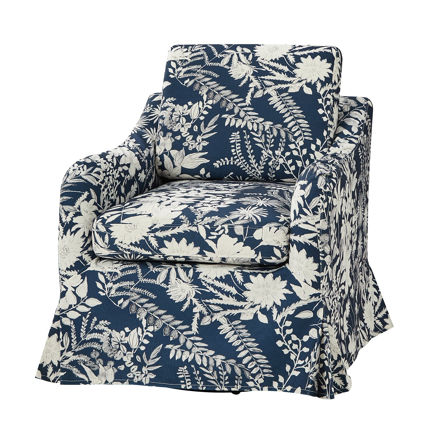 Alois Slipcovered Swivel Chair