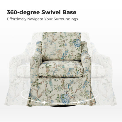 Alois Slipcovered Swivel Chair