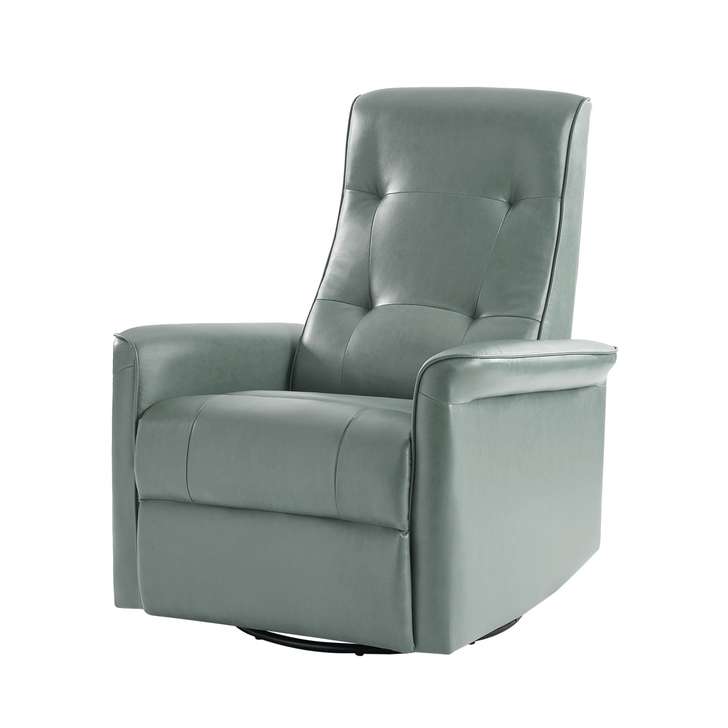 Valentin Vegan Leather Swivel Power Recliner With USB in Sage