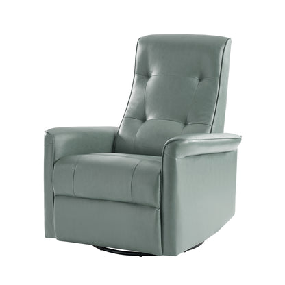 Valentin Vegan Leather Swivel Power Recliner With USB in Sage