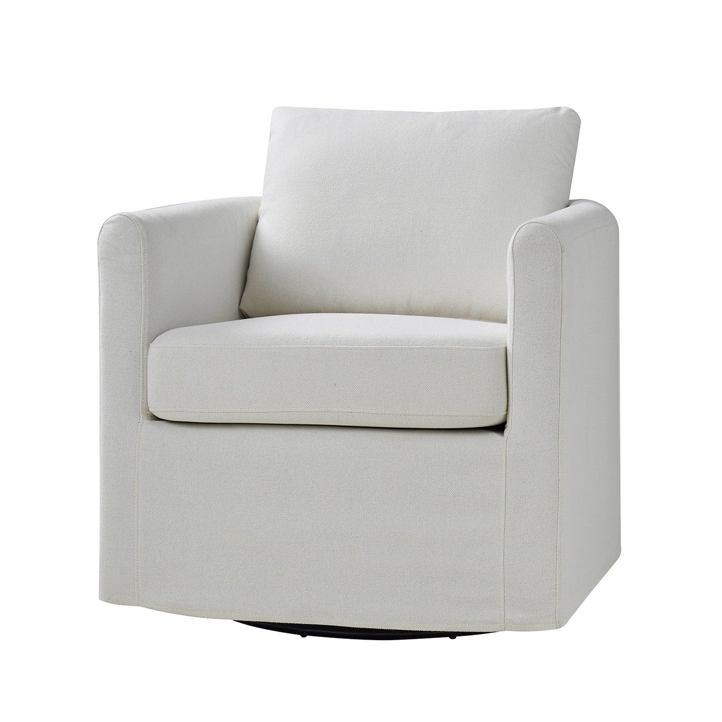 Asser Slipcovered Swivel Chair