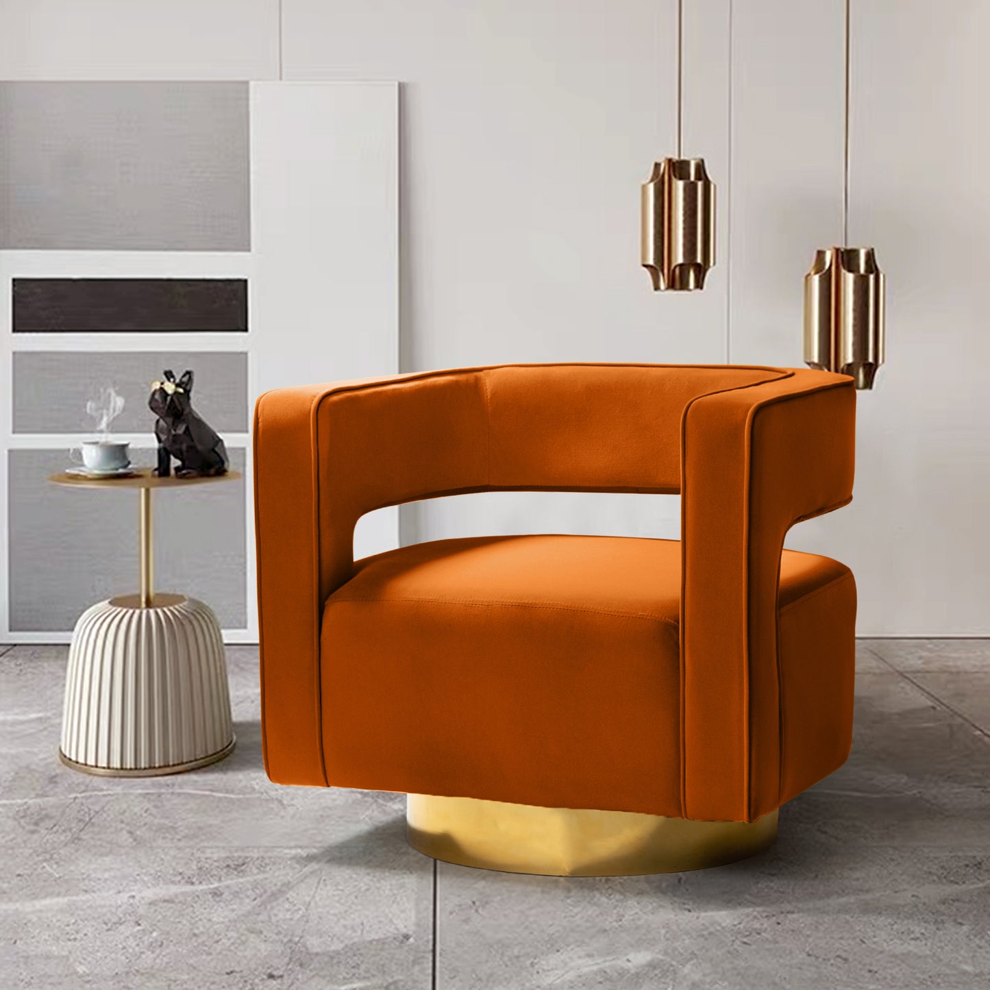 Blanca Swivel Barrel Chair