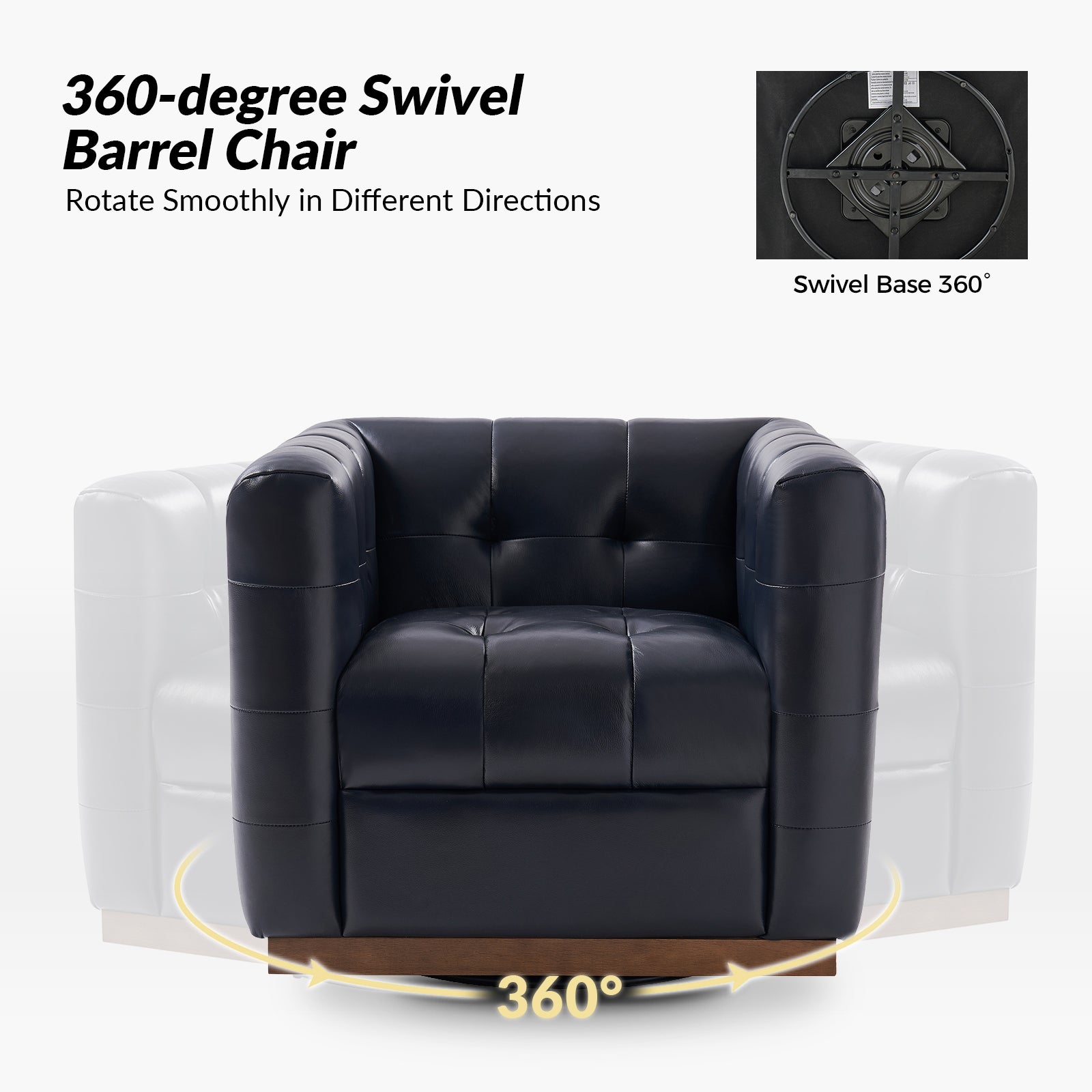 Arnold Genuine Leather Swivel Club Chair