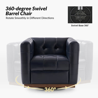 Arnold Genuine Leather Swivel Club Chair