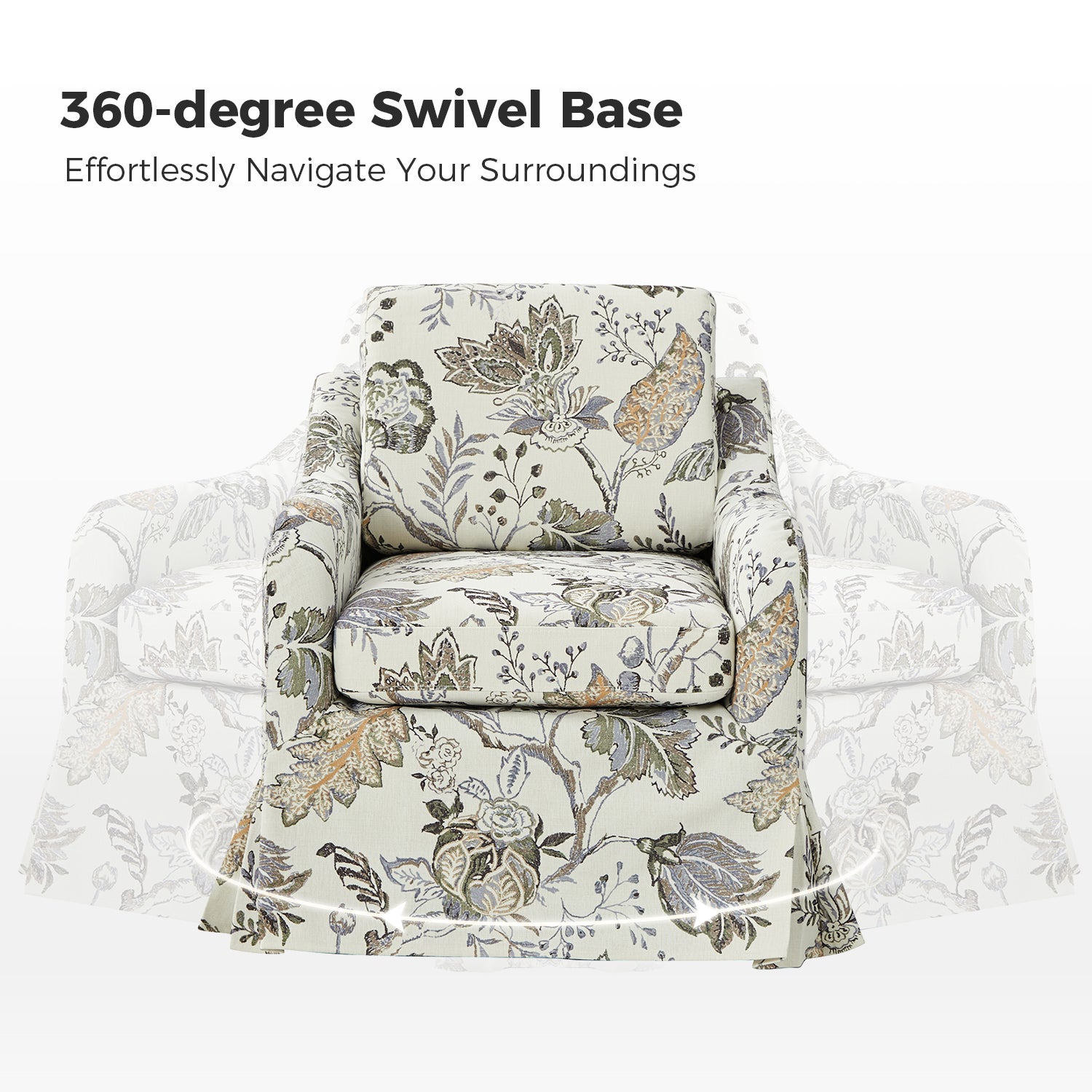 Alois Slipcovered Swivel Chair