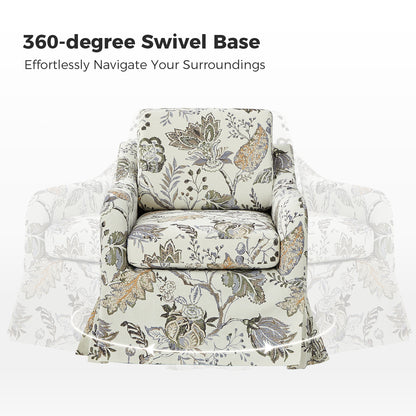 Alois Slipcovered Swivel Chair
