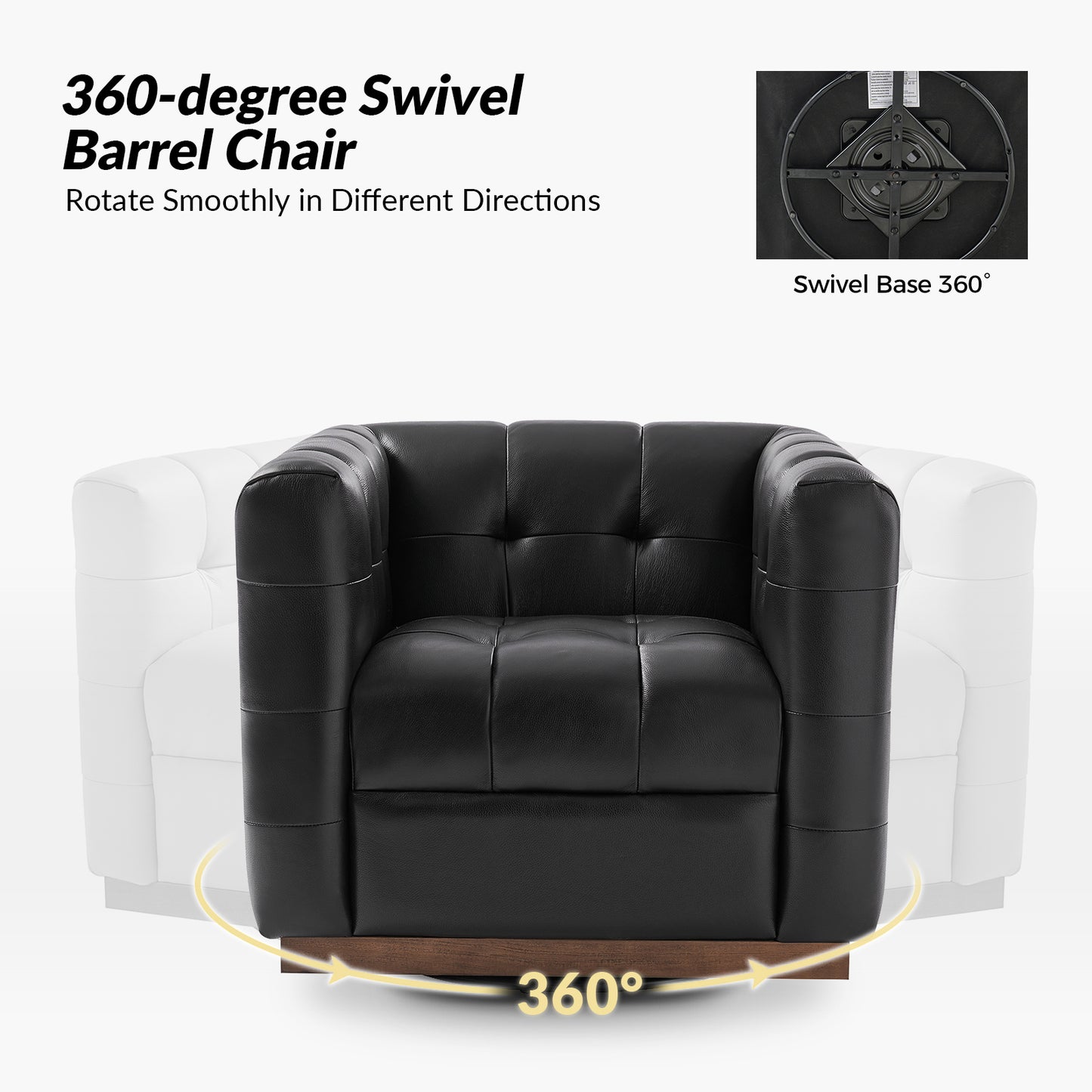 Arnold Genuine Leather Swivel Club Chair