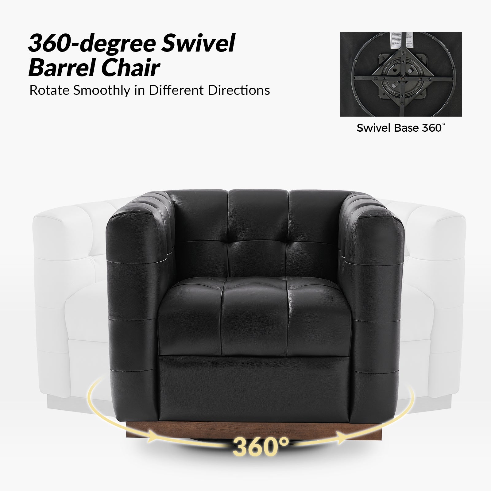 Arnold Genuine Leather Swivel Club Chair