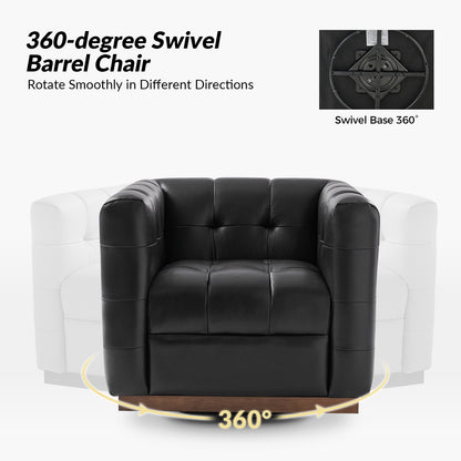Arnold Genuine Leather Swivel Club Chair