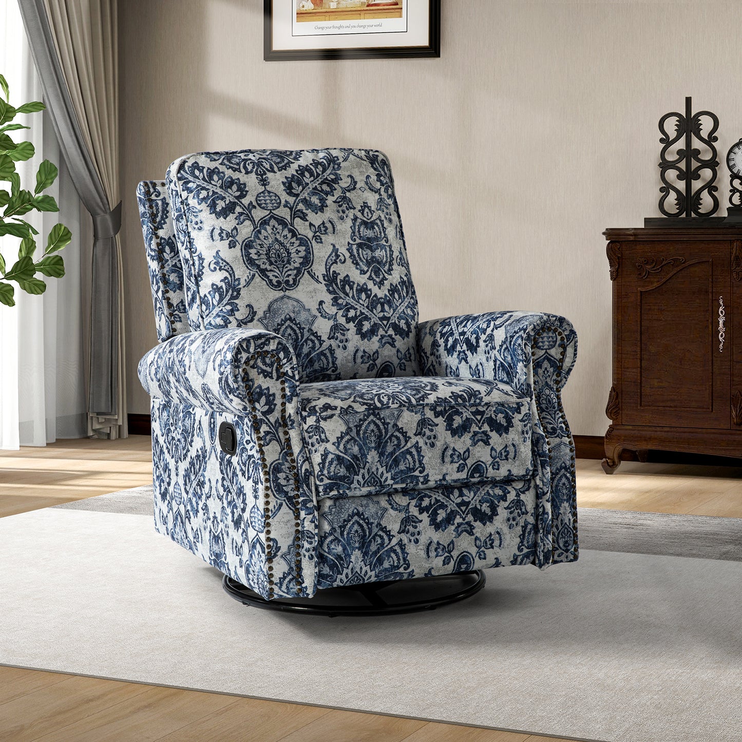 Kaspar Manual Swivel Glider Recliner