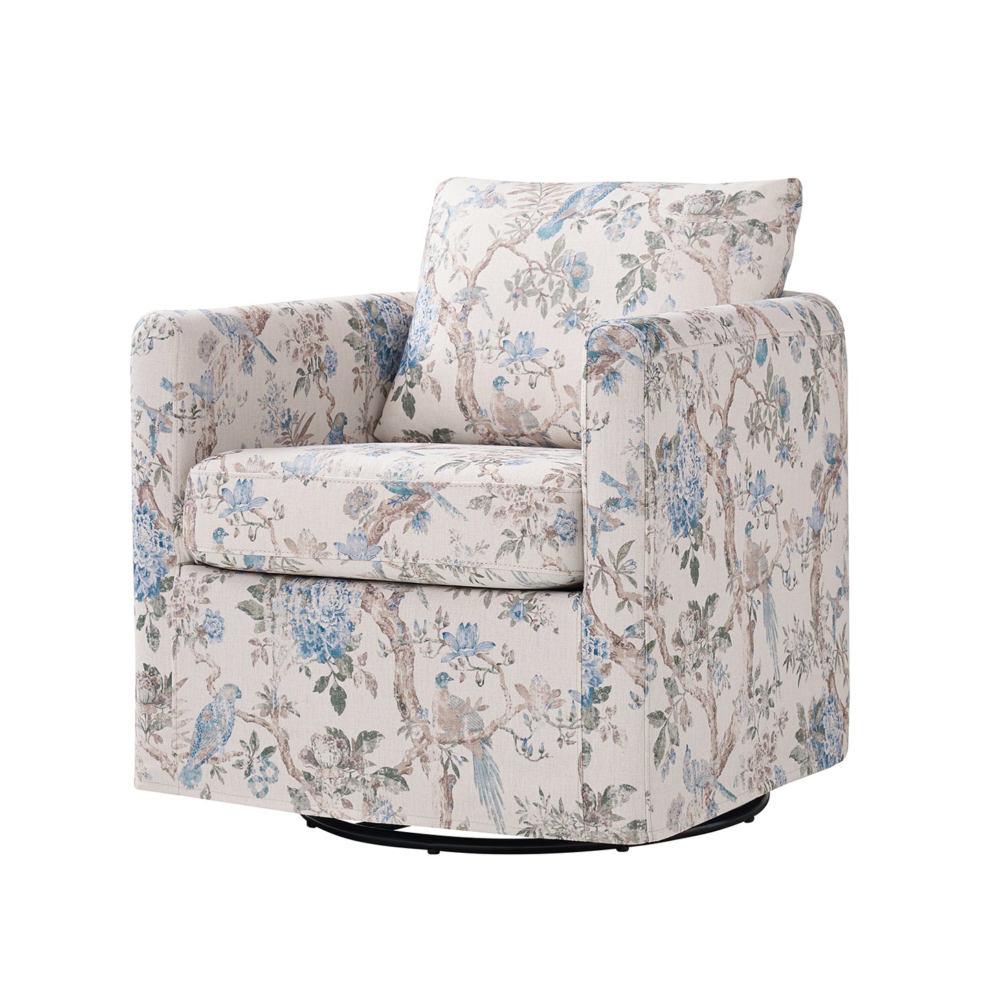 Armando Slipcovered Swivel Chair