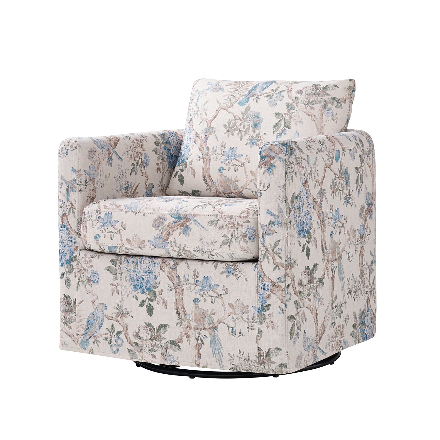 Armando Slipcovered Swivel Chair