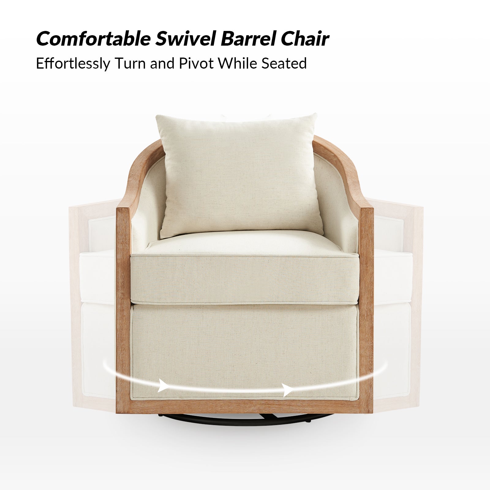 Paul Jess Farmhouse Solid Wood Swivel Chair