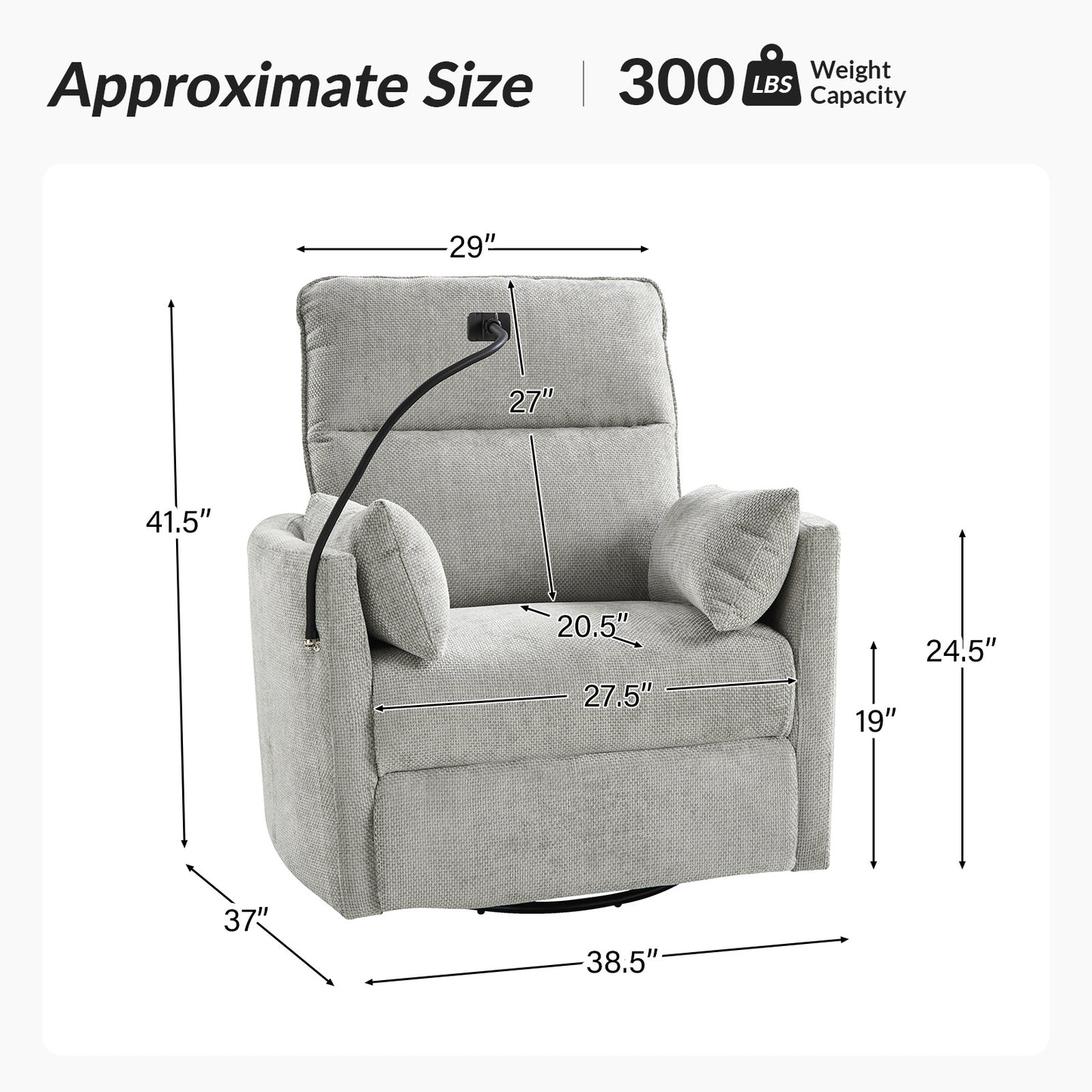 Archibald Power Rocking Swivel Nursery Recliner