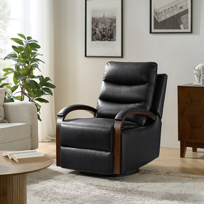 Konradin Genuine Leather Swivel Rocking Manual Recliner